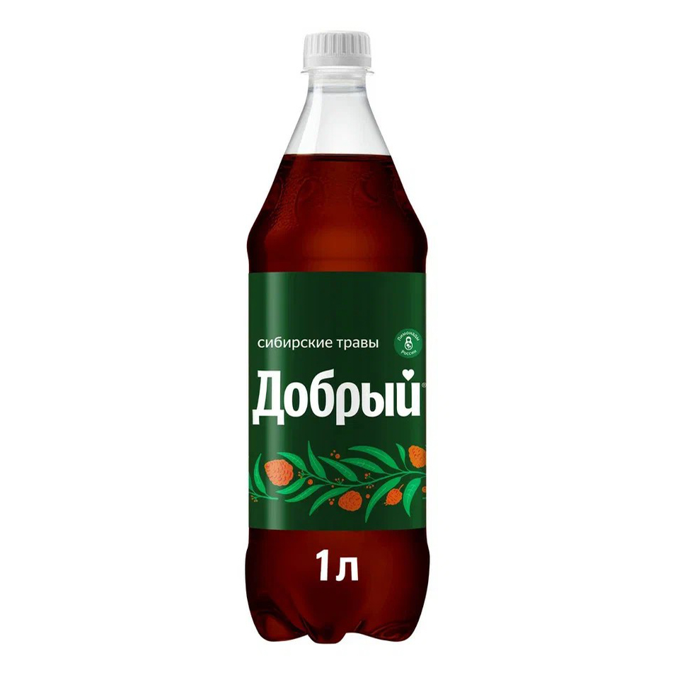 

Газированный напиток Добрый Сибирские травы сильногазированный 1 л