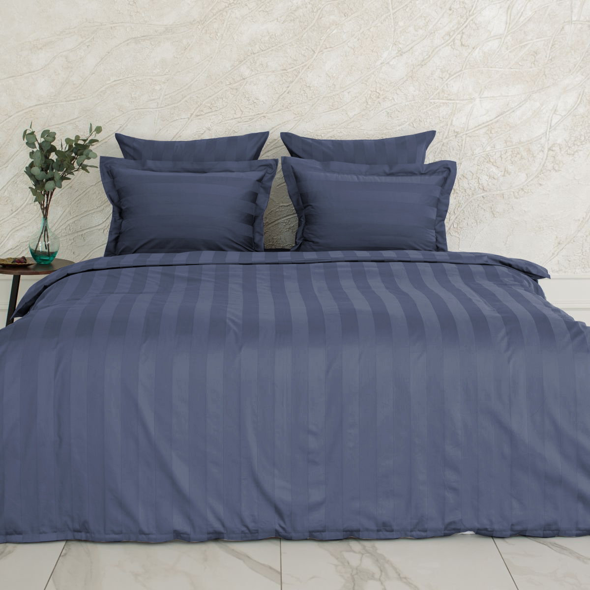 фото Постельное бельё мако-сатин сапфировый, размер 2 спальный (175x215см) la prima