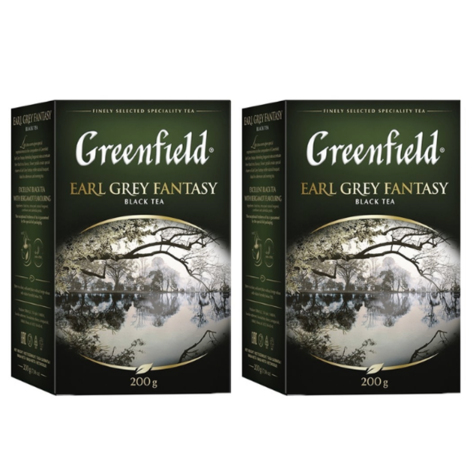 

Чай черный Greenfield Earl Grey Fantasy, 2 упаковки по 200 г