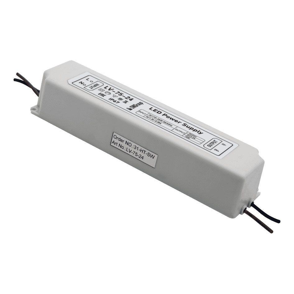 

Блок питания SWG 24V 75W IP67 3,1A LV-75-24 000271, Белый