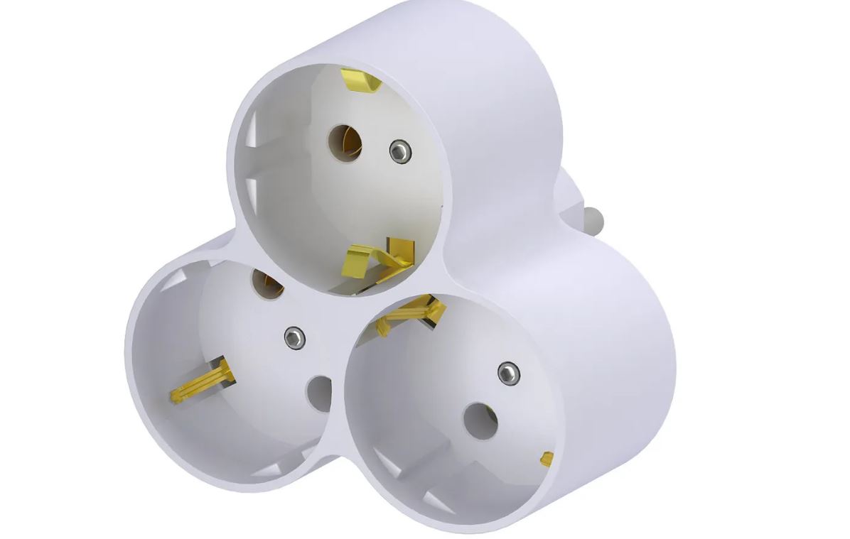 

Разветвитель сетевой электрический тройник для розетки "ФОТОН" АМ 16-3Е, ГОСТ, Белый