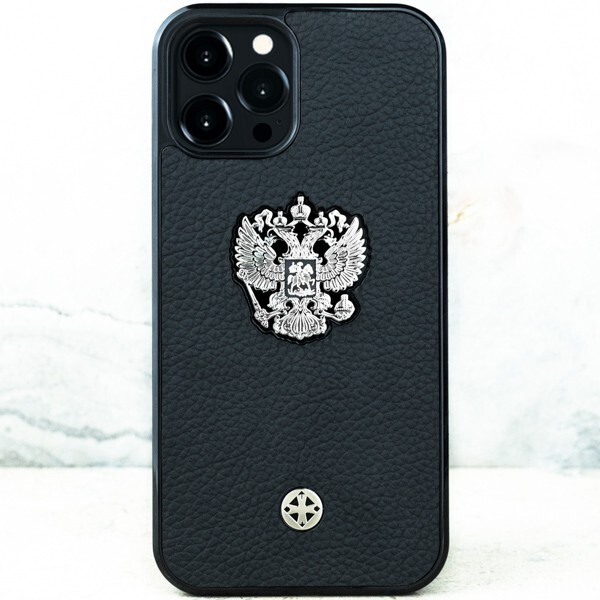 

Чехол Euphoria Premium Leather Black - Герб РФ для iPhone 14, Черный, Euphoria Premium Leather Black - Герб РФ (Деревянный подарочный футляр (+ 8000 р.)