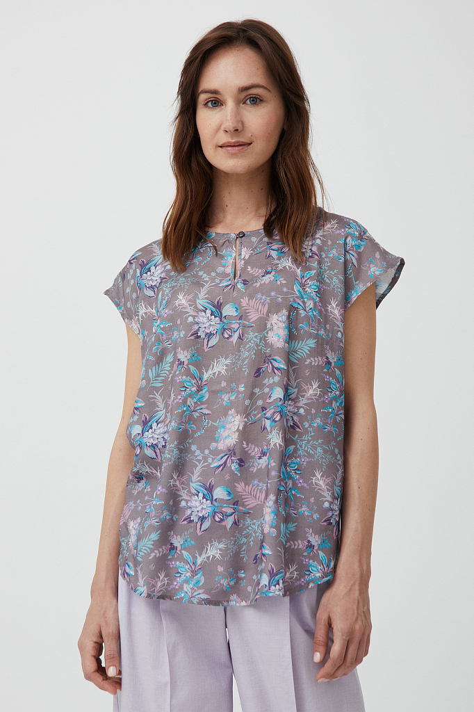 

Блуза женская Finn Flare S21-12009 коричневая 3XL, S21-12009