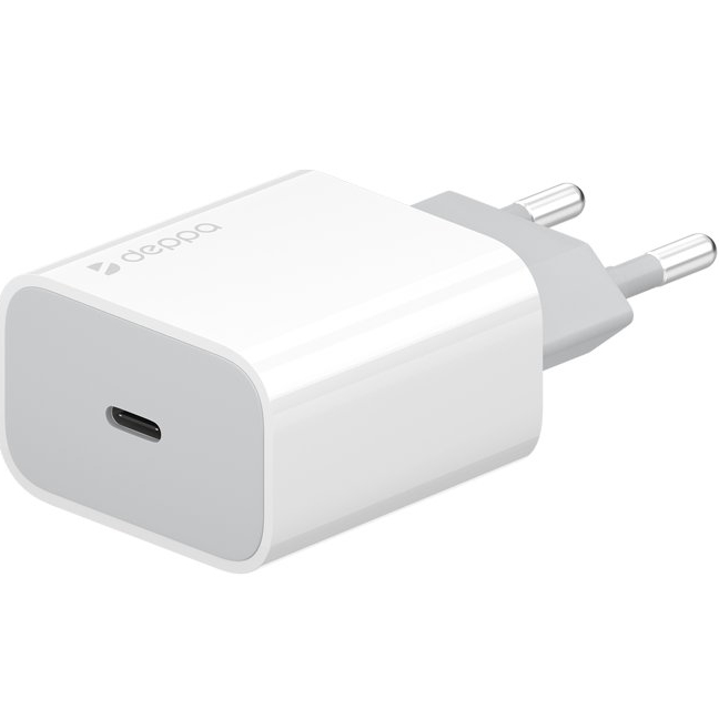 Сетевое зарядное устройство Deppa DEP-11391, 1xUSB Type-C, 2 A, white