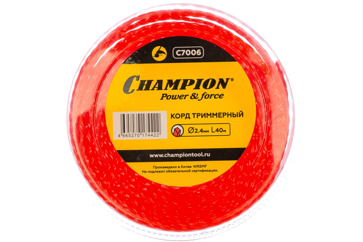 CHAMPION Корд трим.  Twisted Square 2.4мм* 40м (витой квадрат) C7006 Корды