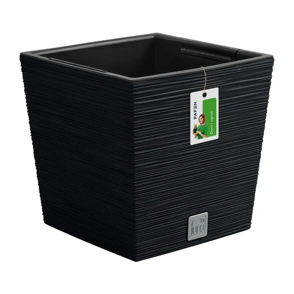 

Цветочное кашпо Prosperplast Furu square low S433 13,5 л антрацит 1 шт., Серый, Furu square low