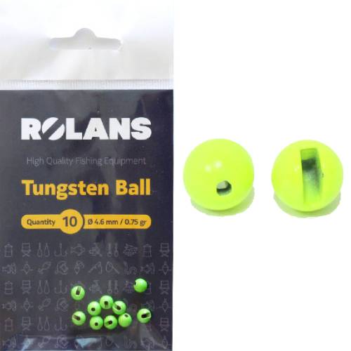 Rolans Груз вольфрамовые головки ROLANS #CHARTREUSE (#4.6mm; 0,75гр; Chartreuse;10шт)