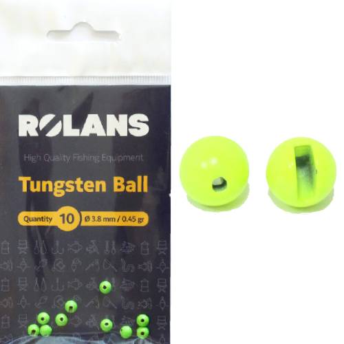 Rolans Груз вольфрамовые головки ROLANS #CHARTREUSE (#3.8mm; 0,45гр; Chartreuse;10шт)