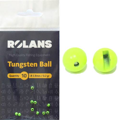 Rolans Груз вольфрамовые головки ROLANS #CHARTREUSE (#2.8mm; 0,2гр; Chartreuse;10шт)