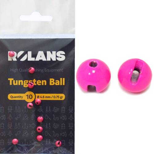 Rolans Груз вольфрамовые головки ROLANS #PINK (#4.6mm; 0,75гр;Pink;10шт)