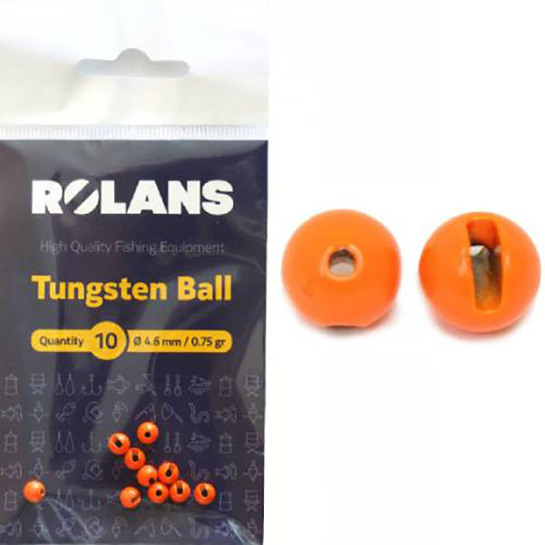 Rolans Груз вольфрамовые головки ROLANS #ORANGE (#4.6mm; 0,75гр;Orange;10шт)