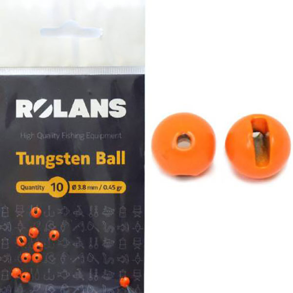 Rolans Груз вольфрамовые головки ROLANS #ORANGE (#3.8mm; 0,45гр;Orange;10шт)