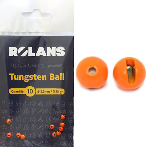 Rolans Груз вольфрамовые головки ROLANS #ORANGE (#3.3mm; 0,35гр;Orange;10шт)