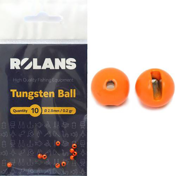 Rolans Груз вольфрамовые головки ROLANS #ORANGE (#2.8mm; 0,2гр;Orange;10шт)