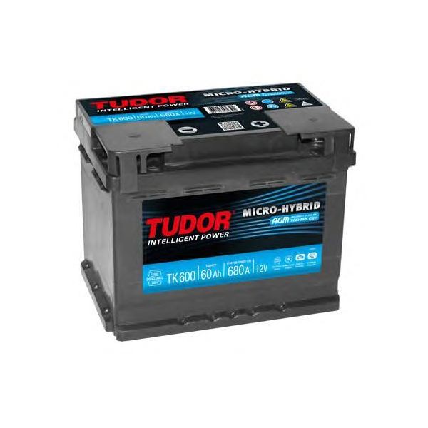 Аккумулятор Tudor Agm 60 А/Ч Обратная R En 680a 242x175x190 Tk600 Tk600 TUDOR TK600