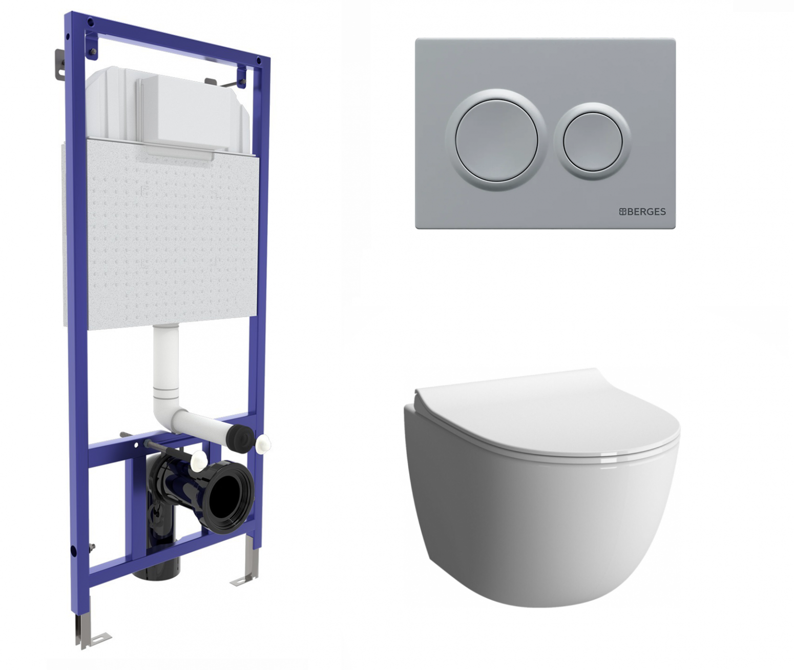 

Комплект: инсталляция Berges + унитаз Sento с кнопкой матовой хром