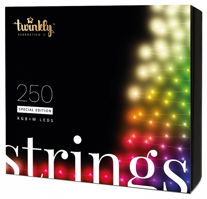 фото Электрическая гирлянда twinkly strings rgbw 250 tws250spp-teuwt 20 м разноцветный