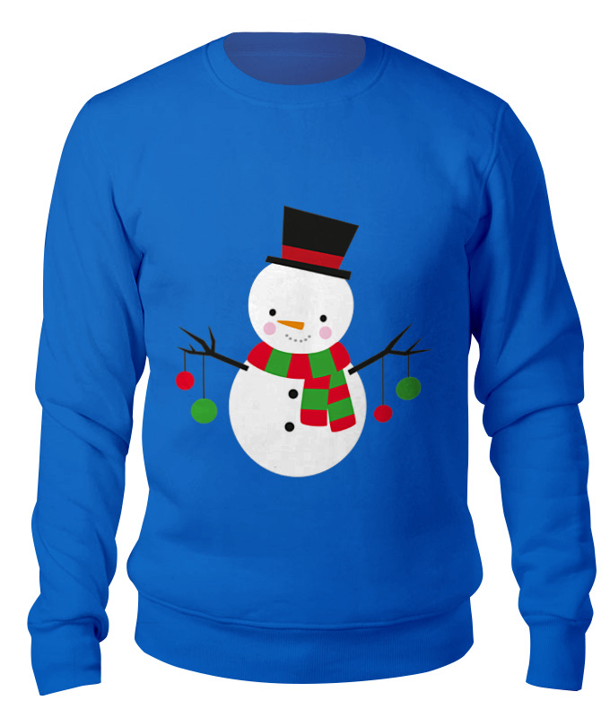 

Свитшот унисекс Printio Снеговик синий 2XL, Снеговик
