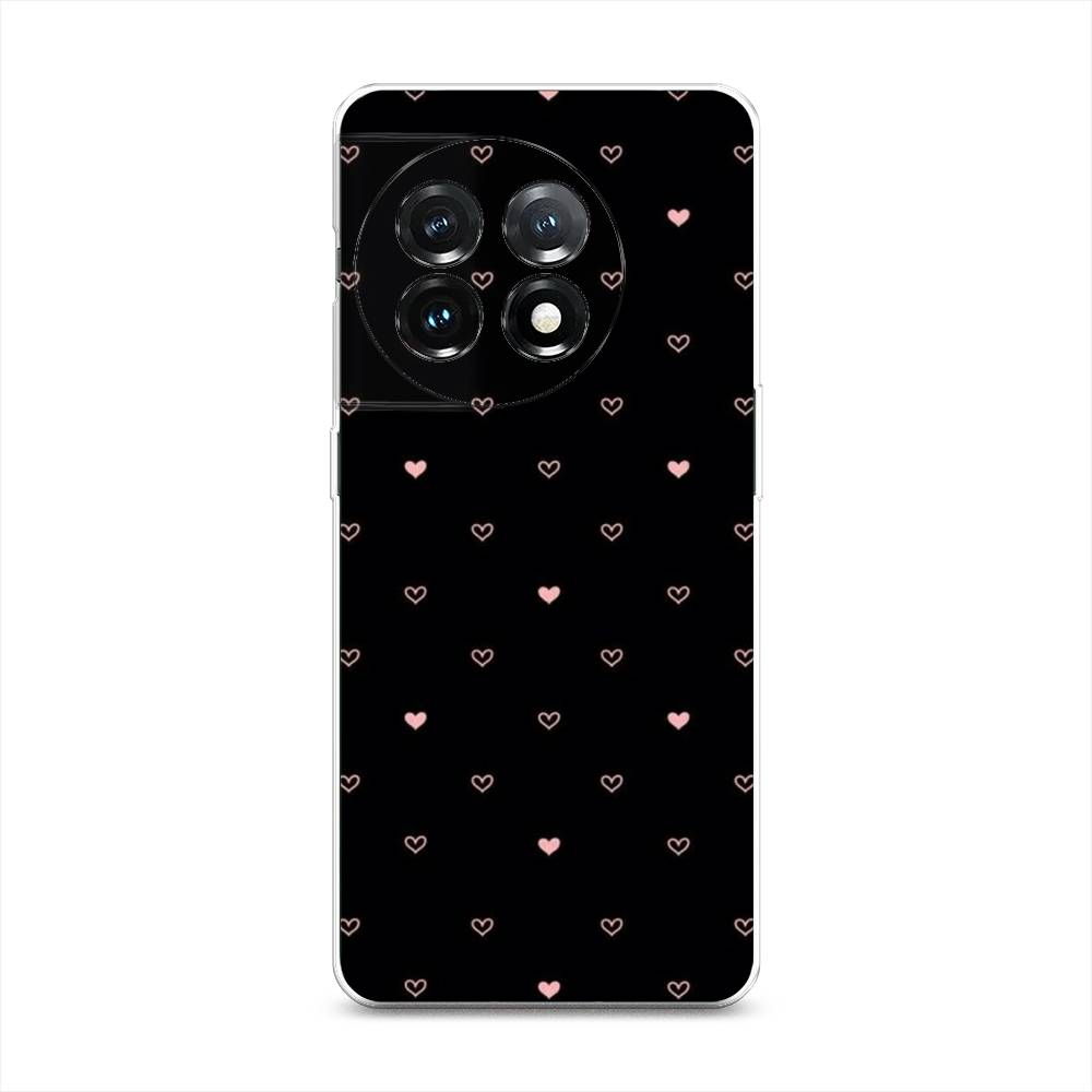 

Чехол Awog на OnePlus 11 "Черный фон и сердечки", Розовый;серый;черный, 153650-3