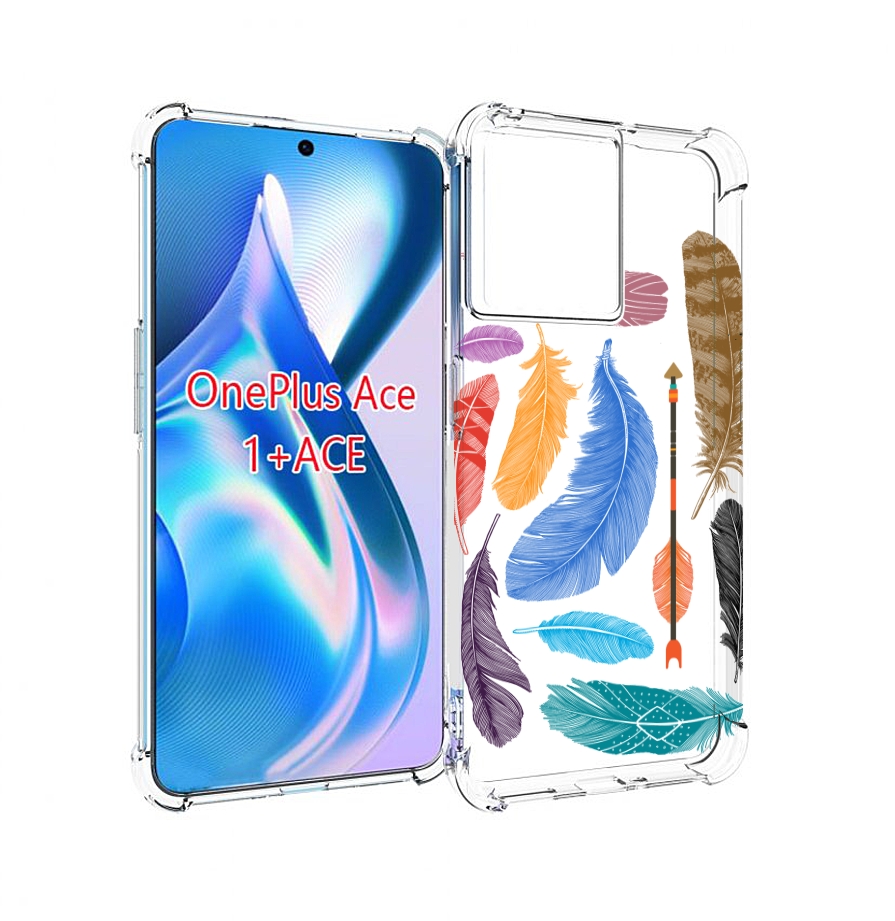 

Чехол MyPads разноцветные перья для OnePlus Ace, Прозрачный, Tocco