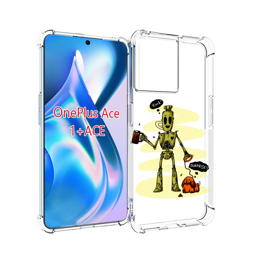 

Чехол MyPads прикольный робот для OnePlus Ace, Прозрачный, Tocco