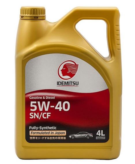 

Моторное масло Idemitsu FULLY-SYNTHETIC 5W40 SN/CF 4л