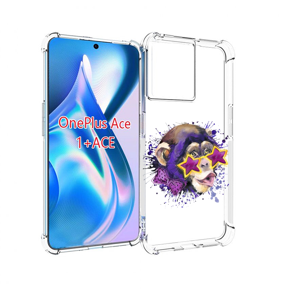 

Чехол MyPads обезьяна в очках для OnePlus Ace, Прозрачный, Tocco