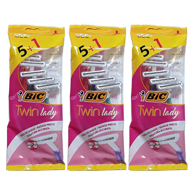 

BIC Станки одноразовые Lady Твин (5+1шт.) с двумя лезвиями, 3 уп.