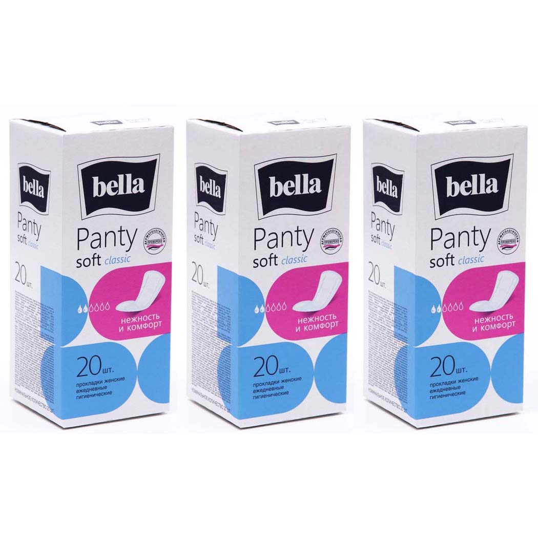 

BELLA Прокладки ежедневные PANTY SOFT Classik 20 шт, 3 уп.
