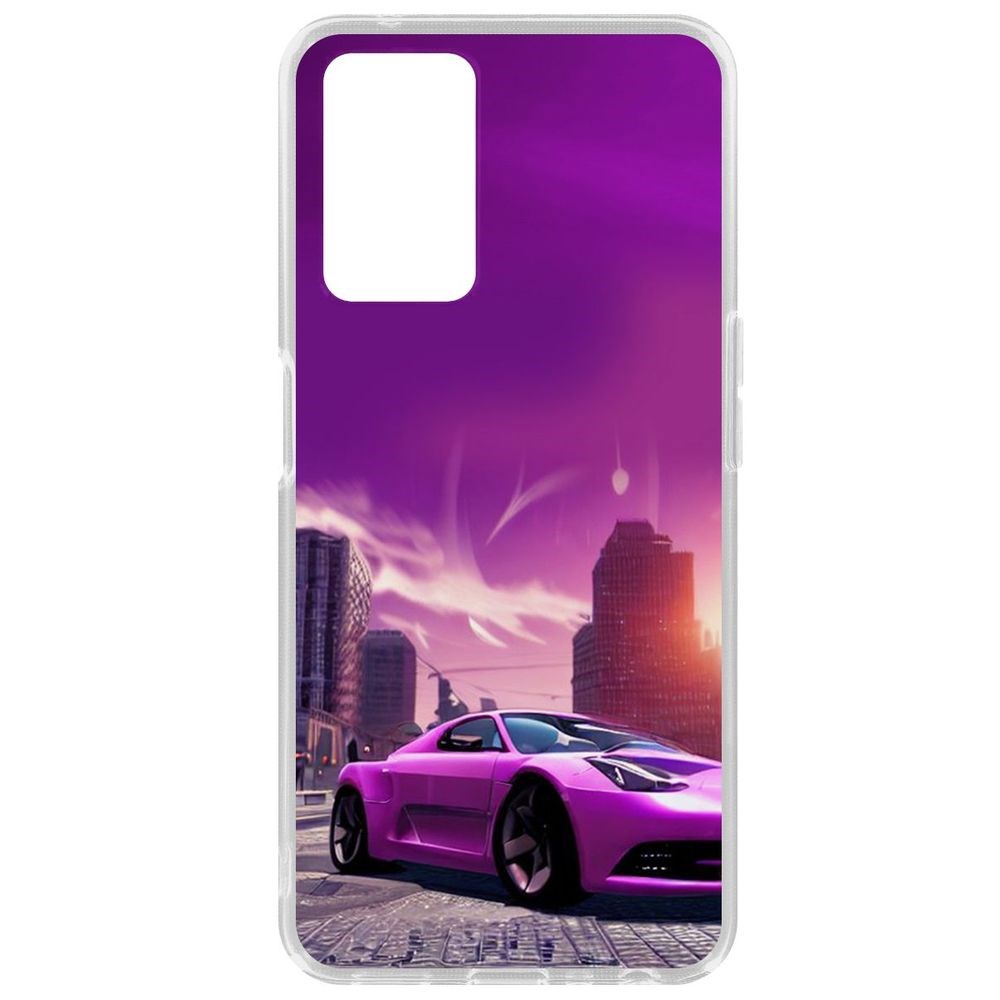 

Чехол Розовое авто для Oppo A96, Прозрачный