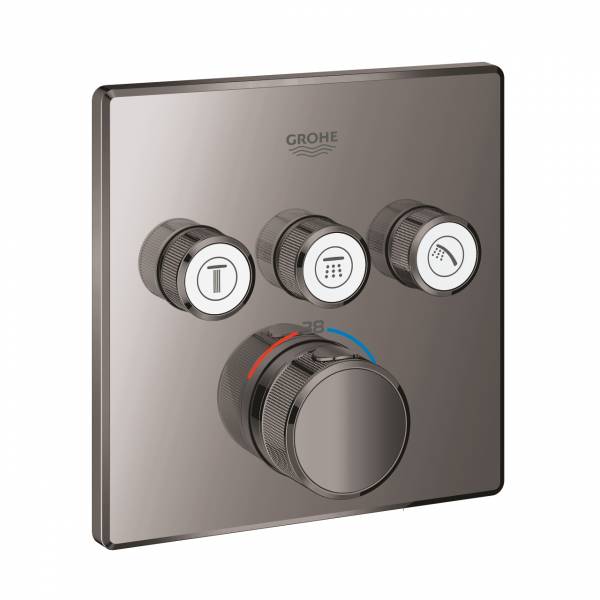 фото Термостат для ванны grohe grohtherm smartcontrol, квадратная розетка, темный графит