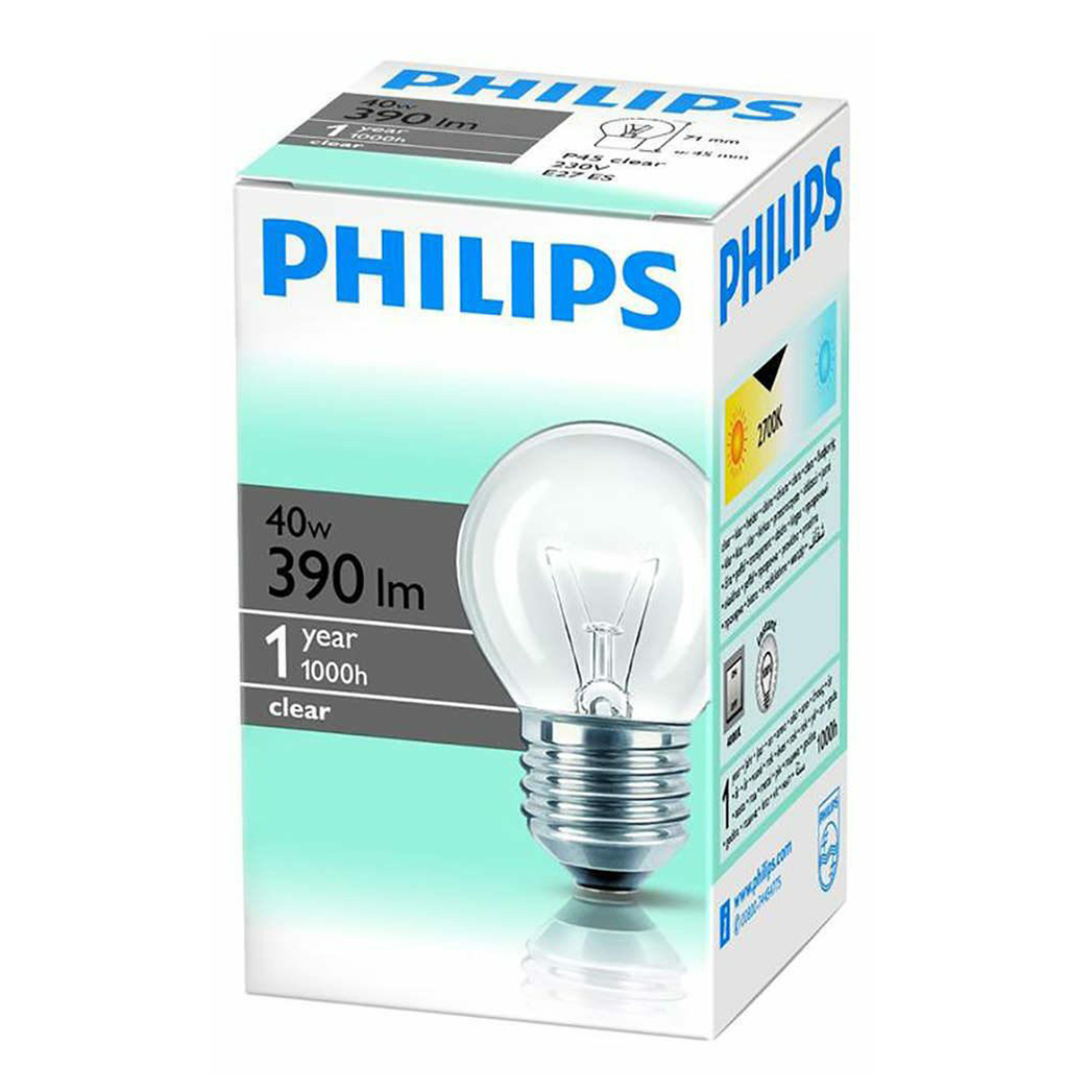 фото Лампа накаливания philips standard e27 40 вт шар прозрачная