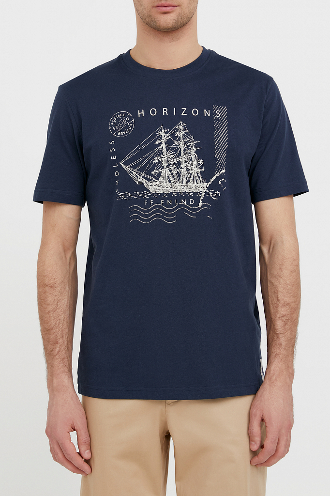 

Футболка мужская Finn Flare S21-22040 синяя S