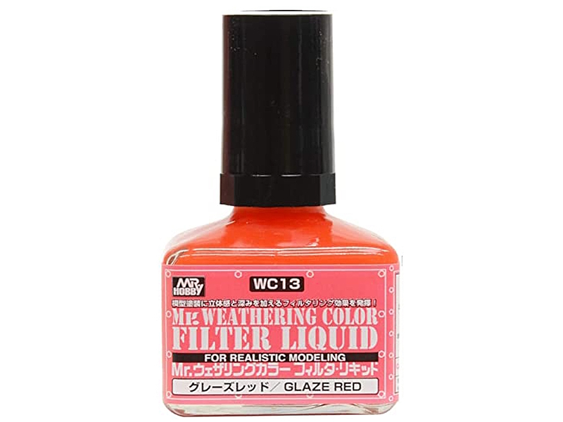 Смывка фильтр MR.HOBBY Mr.Weathering Color FILTER LIQUID Glaze red, красная глазурь, WC13