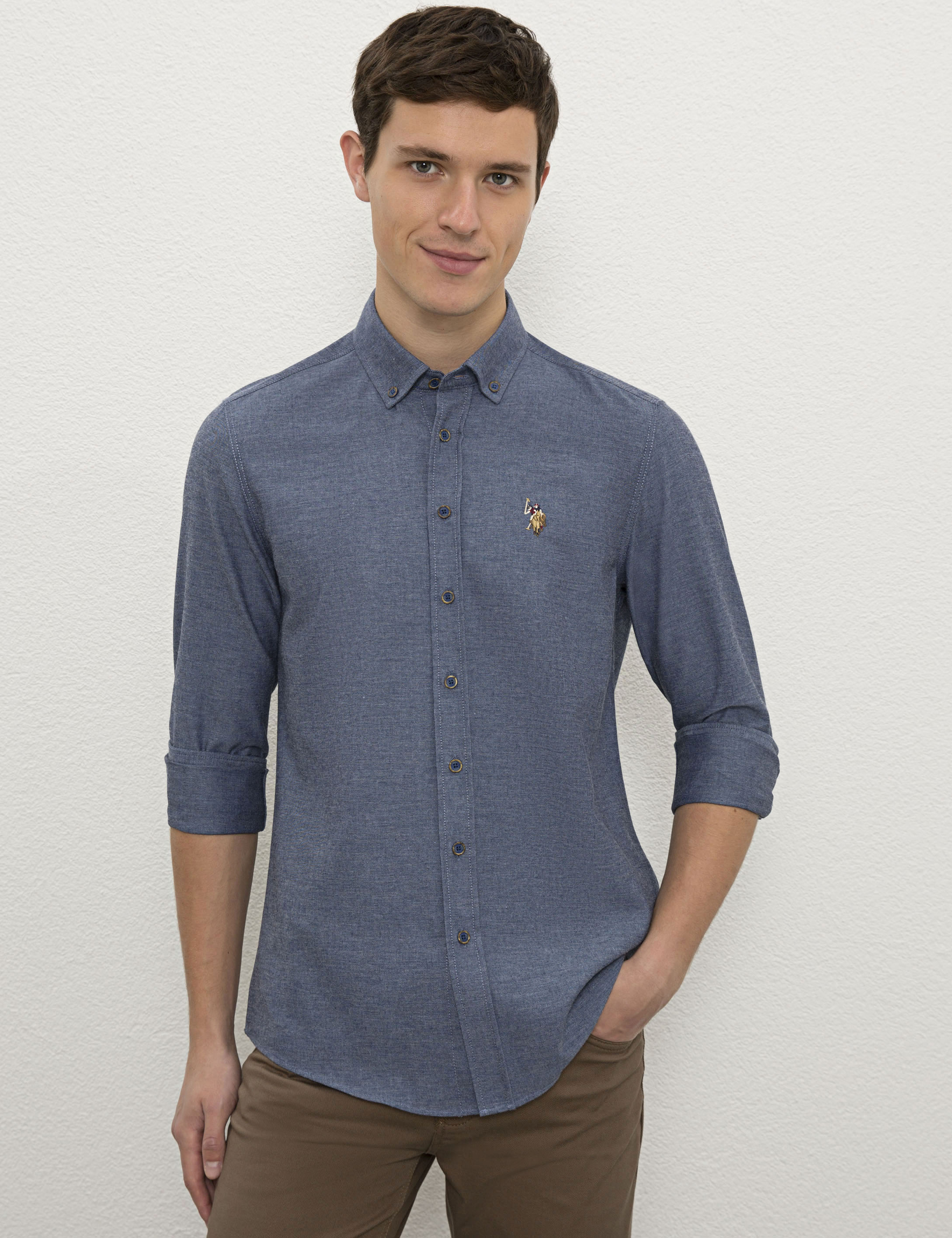 

Рубашка мужская U.S. POLO Assn. G081SZ0040RC-AKIS020K синяя S, G081SZ0040RC-AKIS020K