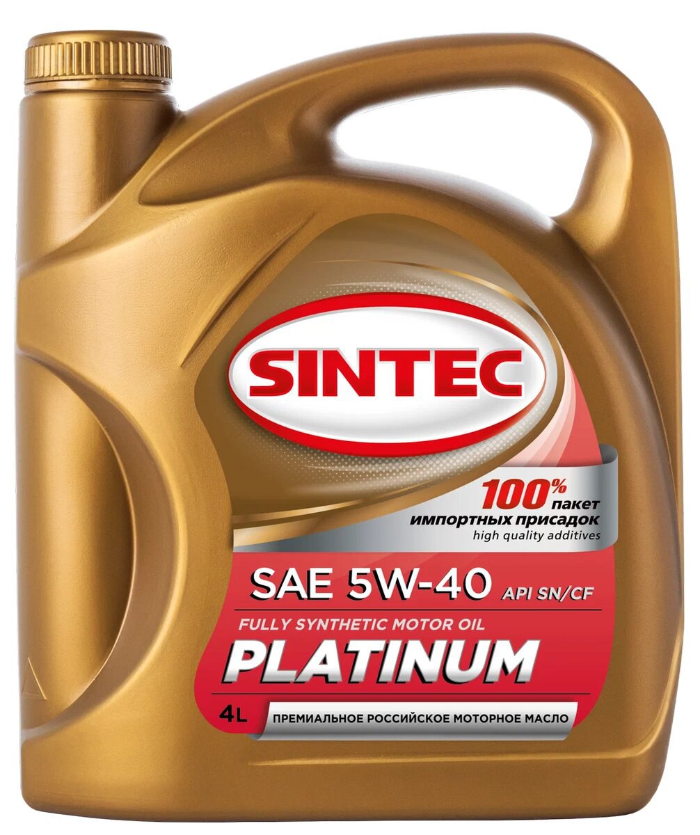 фото Моторное масло sintec platinum 5w40 4 л