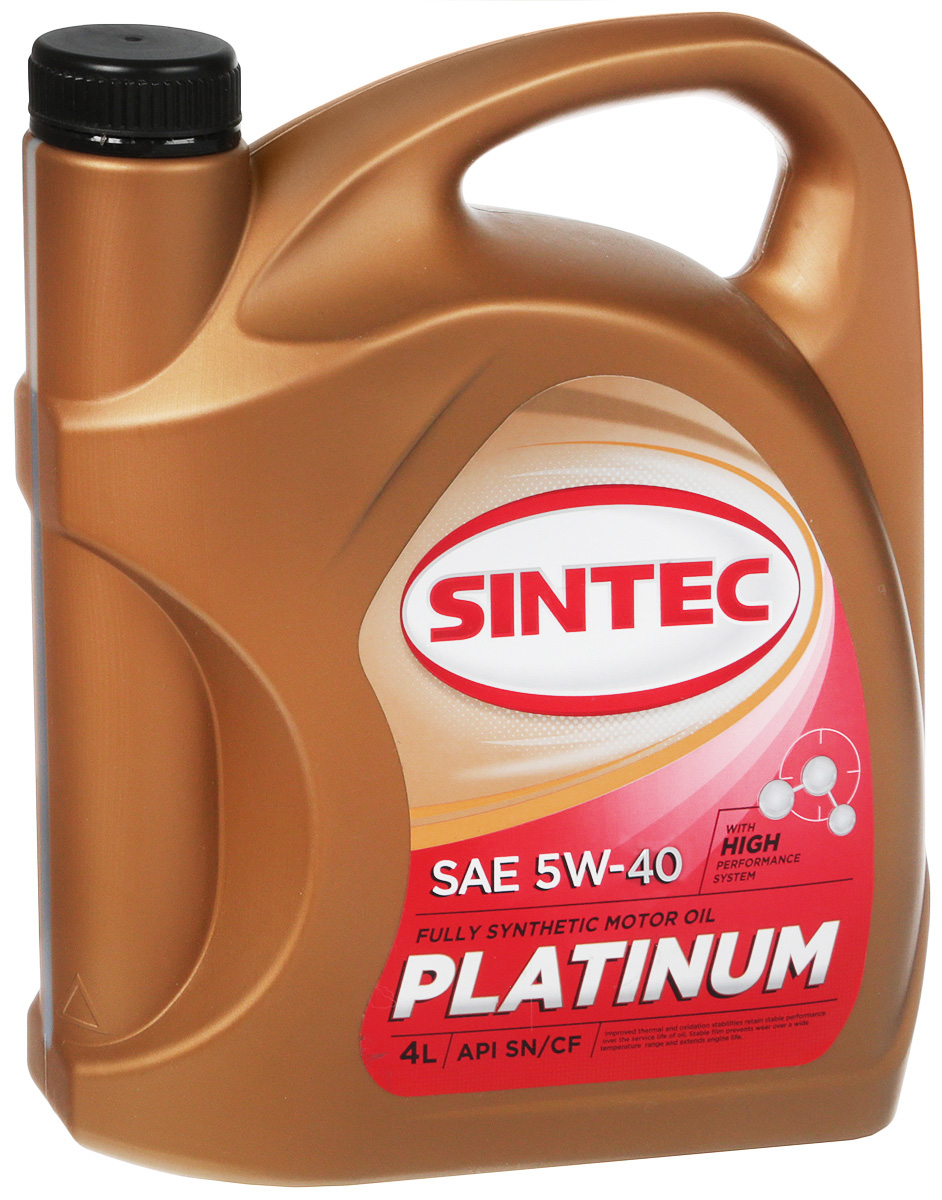 Моторное масло SINTEC синтетическое PLATINUM SAE 5W40 API SN/CF ACEA A3/B4 4л