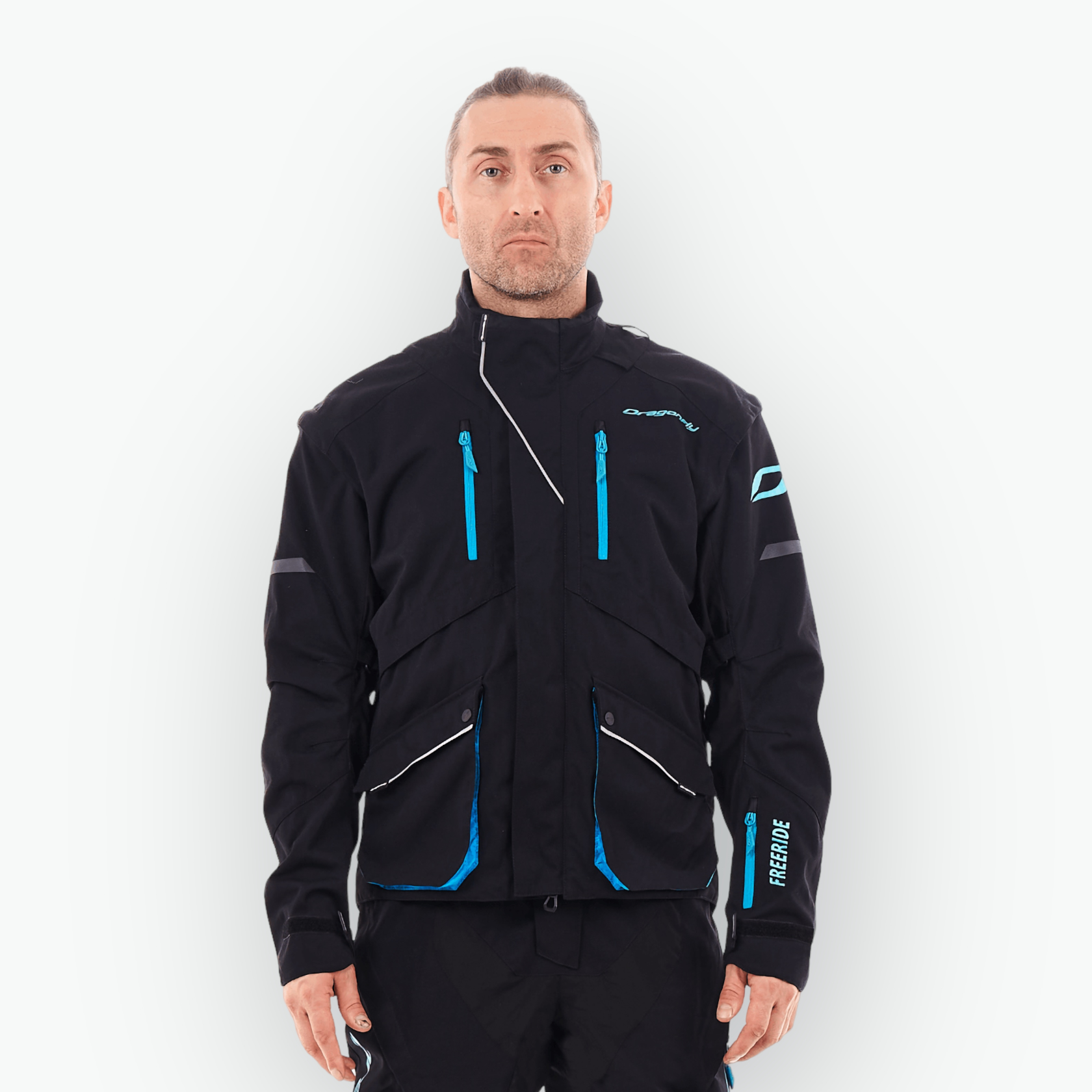 Куртка Эндуро Dragonfly FREERIDE Black Blue 2023, черная, размер XL