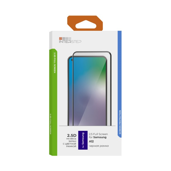 

Защитное стекло InterStep Full Screen Cover для Samsung A12 IS-TG-SAM000A12-02AFB0-ELGD00, Full Screen Cover Samsung A12 черн.рамка