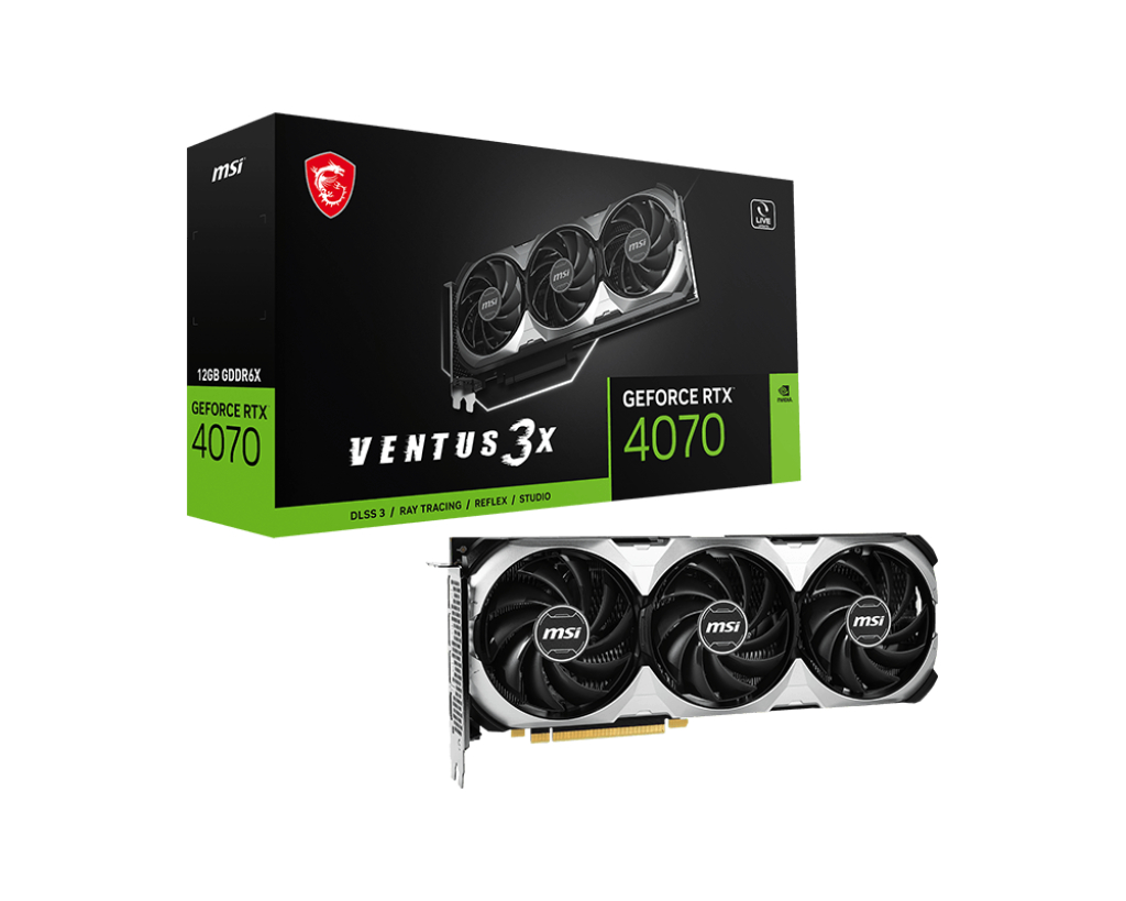 

Видеокарта MSI NVIDIA GeForce RTX 4070 VENTUS 3X, Черный, GeForce RTX 4070 VENTUS 3X