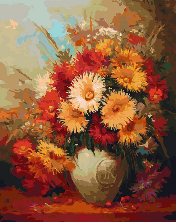 

Картина по номерам Белоснежка Хризантемы, 40x50, Хризантемы