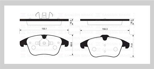 

Тормозные колодки Sangsin brake передние sp2101f