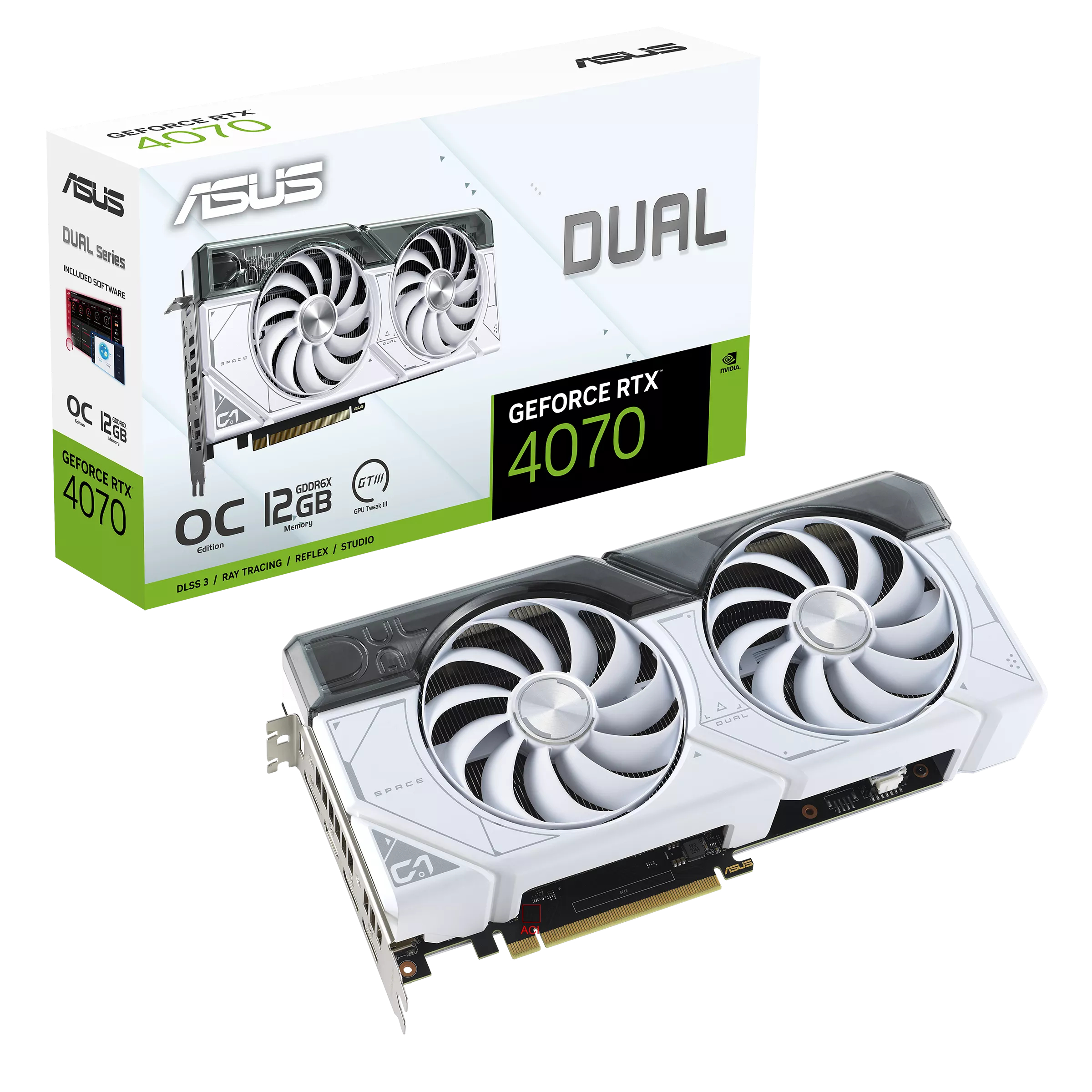 Видеокарта ASUS Dual GeForce RTX 4070 White OC Edition (DUAL-RTX4070-O12G-WHITE)