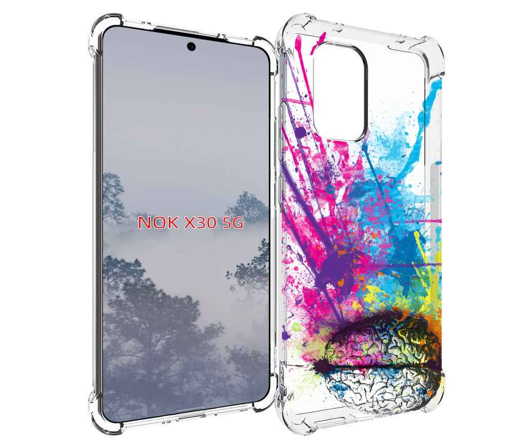 

Чехол MyPads яркий красочный мозг для Nokia X30 5G, Tocco