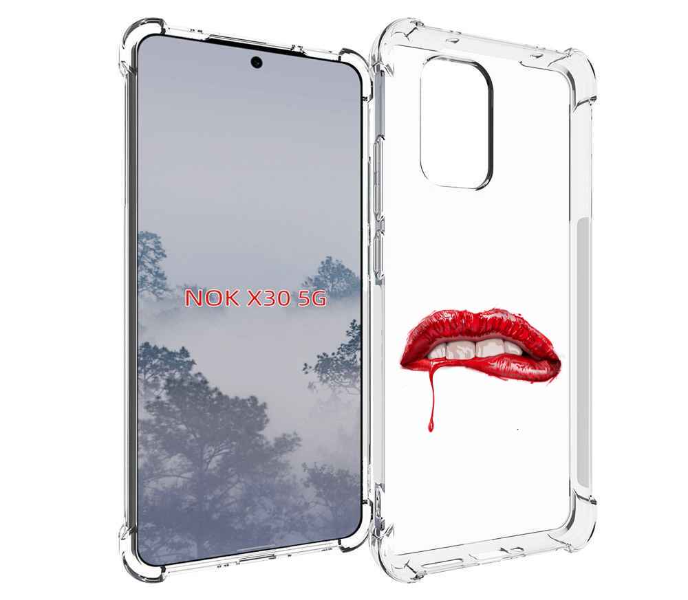 

Чехол MyPads яркие красные губы для Nokia X30 5G, Tocco