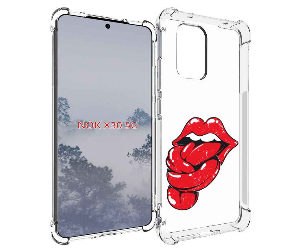 

Чехол MyPads яркие губы с языком для Nokia X30 5G, Tocco