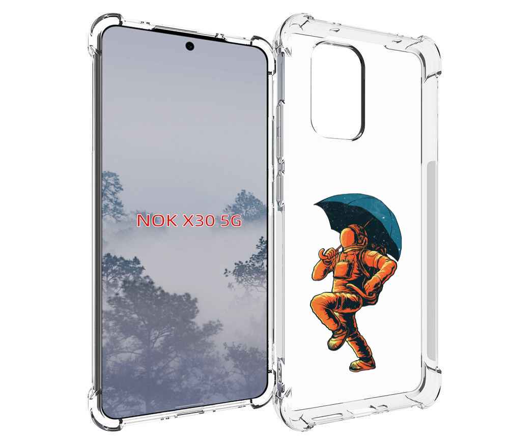 

Чехол MyPads шагающий космонавт с зонтом для Nokia X30 5G, Tocco