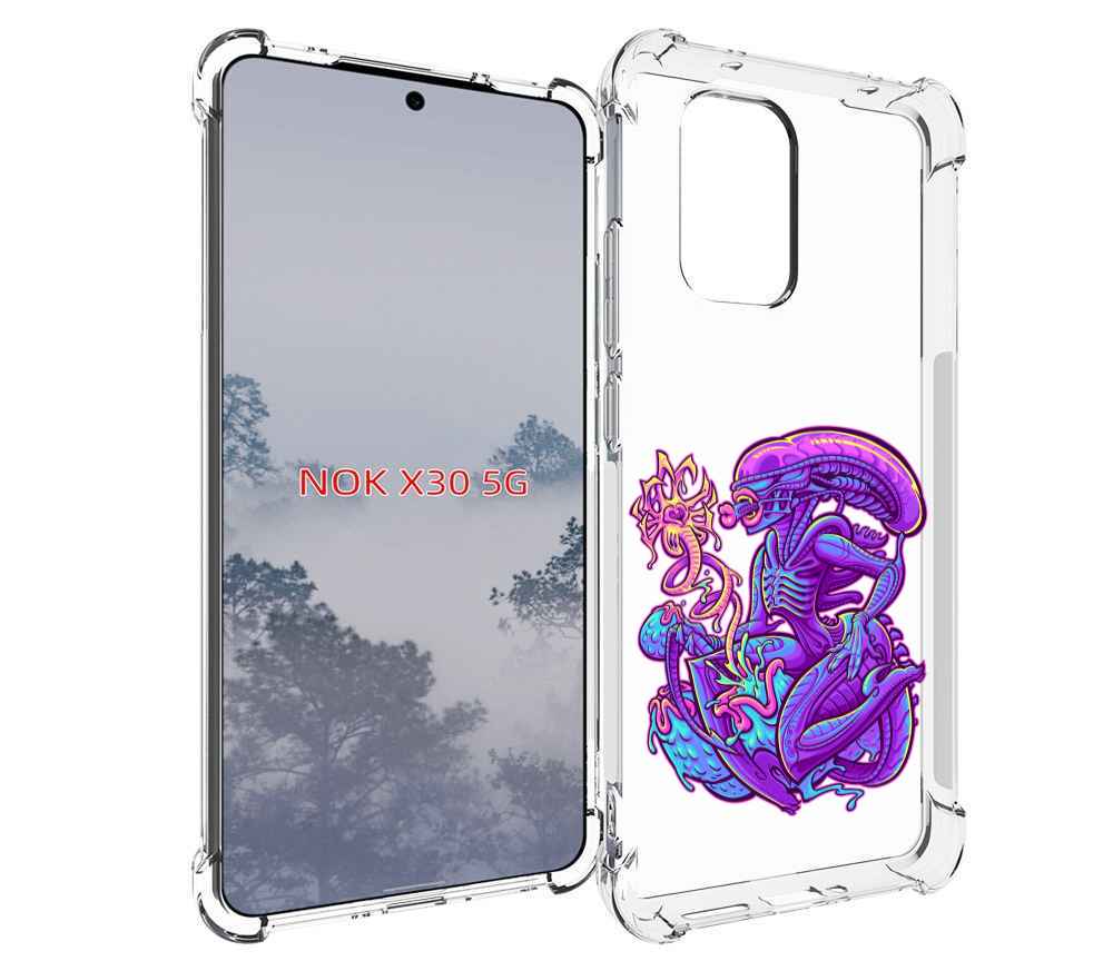 

Чехол MyPads чужой фиолетовый цвет для Nokia X30 5G, Tocco