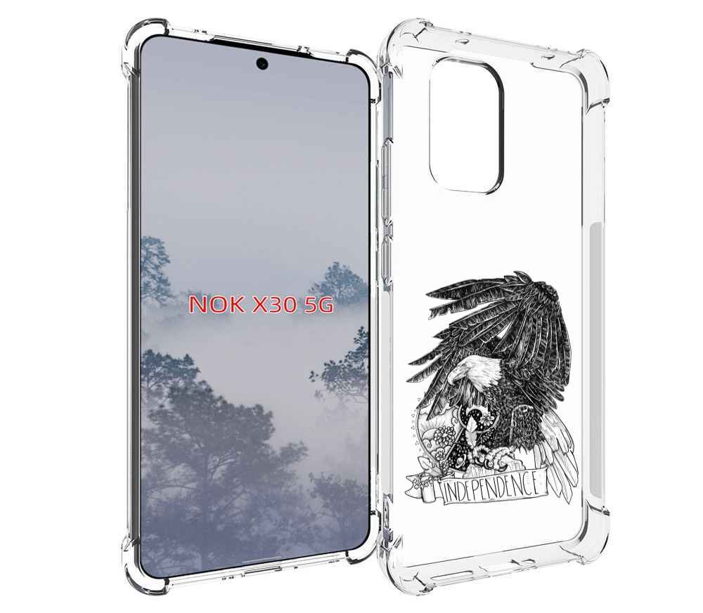 

Чехол MyPads черно белый сокол для Nokia X30 5G, Tocco