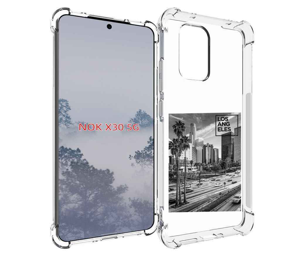 

Чехол MyPads черно белый лос анджелес для Nokia X30 5G, Tocco